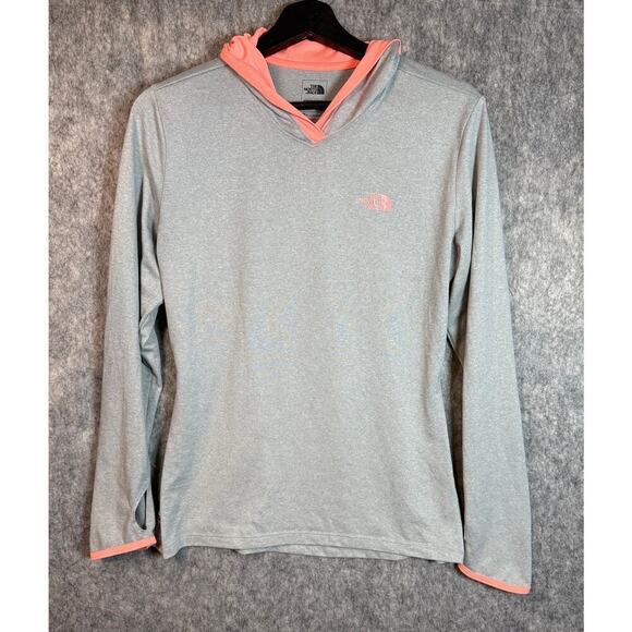 The North Face Tops - The North Face Womens Gray Pink FlashDry Lightweight Pullover Hoodie - Medium